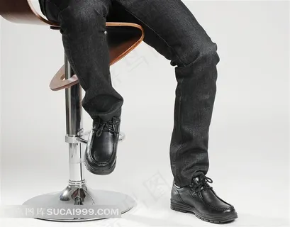 高清黑色男式皮鞋展示图片