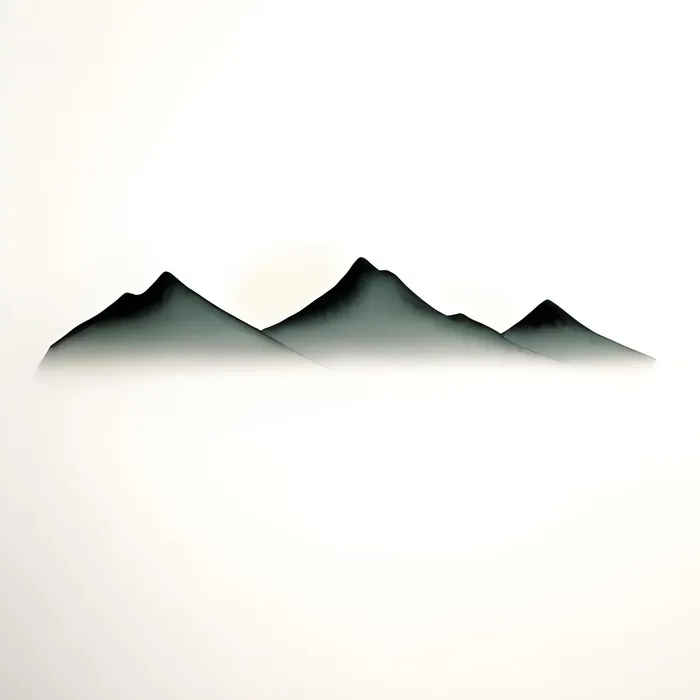 远处的山峰水墨风格png免抠(2048x2048)