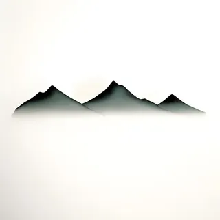 远处的山峰水墨风格png免抠