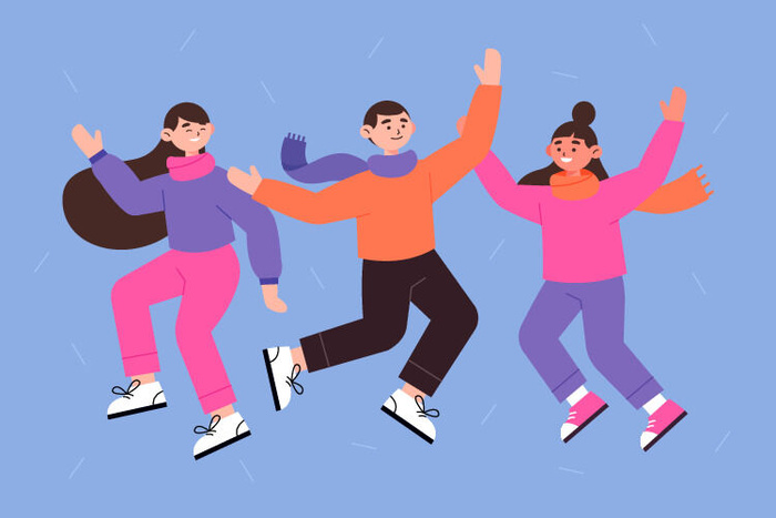 冬天服饰服装冬装穿冬装保暖冬季卡通人物男女装Ai矢量图片素材