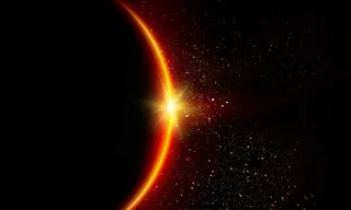 太阳背影金色光圈光影星际科幻背景图片