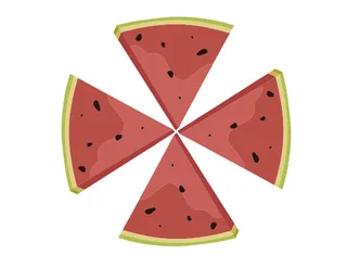 卡通西瓜矢量图手绘