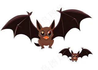 蝙蝠万圣节恐怖插画免抠
