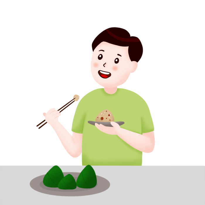 端午节假日吃粽子免扣元素