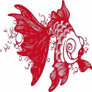 鱼剪纸 剪纸风元素