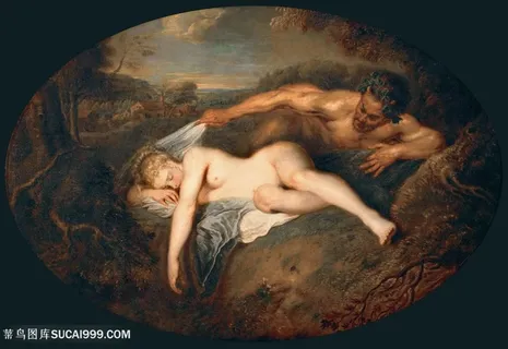裸体女性和丈夫树林美景油画装饰画 裸体女性和丈夫树林美景油画装饰画