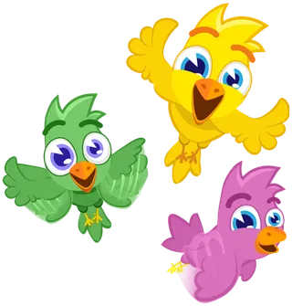 紫色黄色绿色鸟