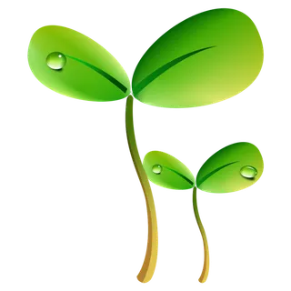 绿色小清新带有水滴的小树苗植树节免扣元素