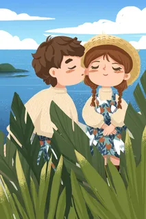 国潮中国唯美七夕节情人节牛郎织女商场宣传促销海报PSD素材模板