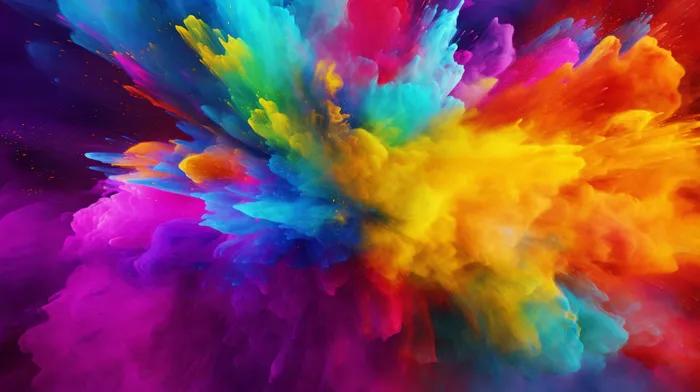 彩色颜料抽象炫酷爆炸风格背景(4368x2448)