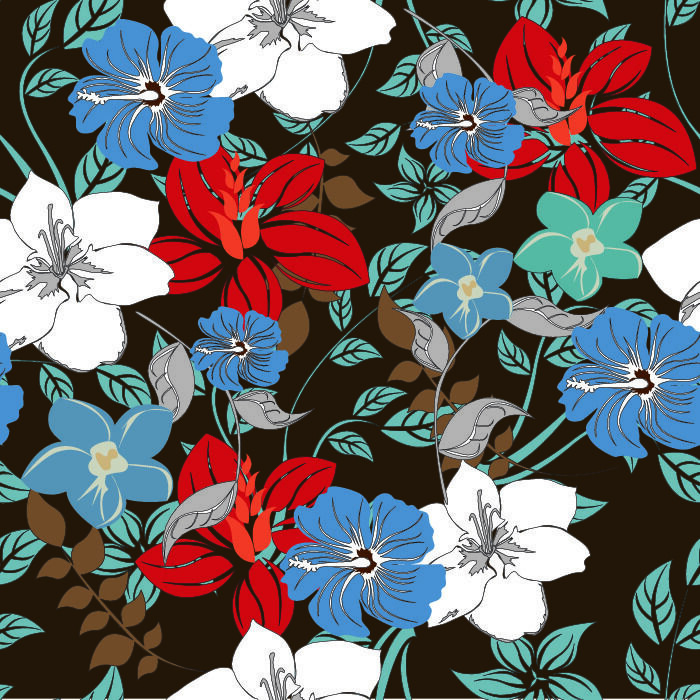 花卉唯美手绘花朵面料纹理手机壳布料面料印花服装矢量图案素材