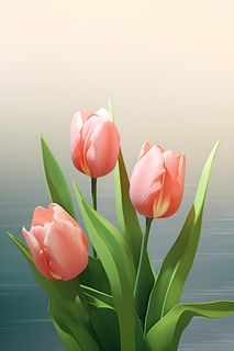 唯美淡雅清新郁金香背景