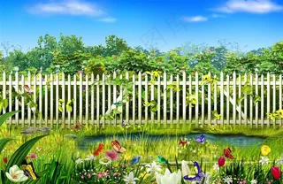 春天绿色田园风光图片