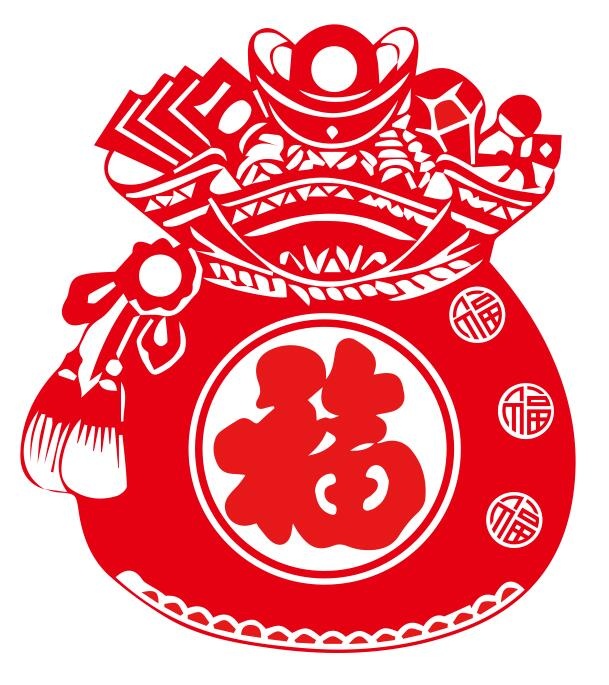 矢量春节剪纸福袋cdr矢量模版下载