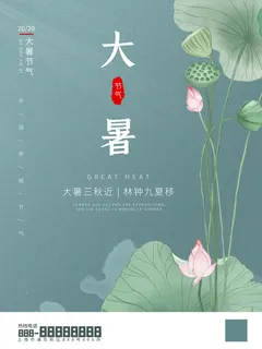 传统节气大暑海报