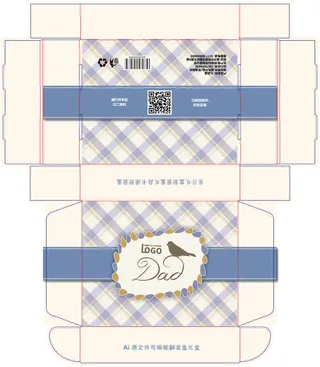 包装盒礼品翻盖盒展开刀板图