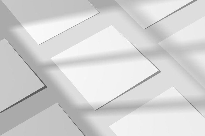 多张黑白灰简约平铺光影海报样机