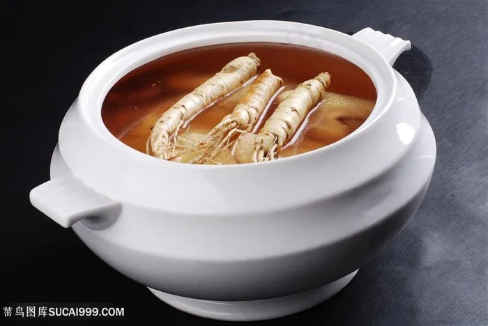 参炖土鸡汤+