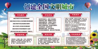 共建文明城市创建社区公益广告宣传栏海报展板设计psd素材模板