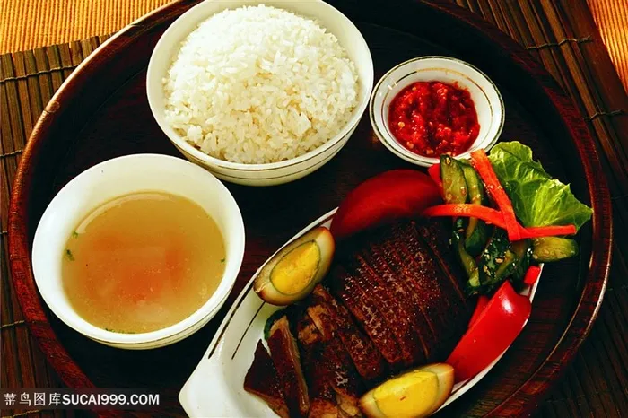 中华美食鸭饭实拍摄影图