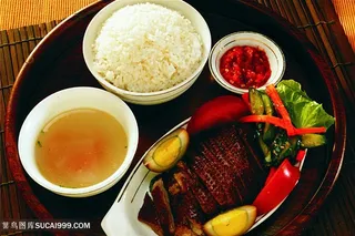 中华美食鸭饭实拍摄影图