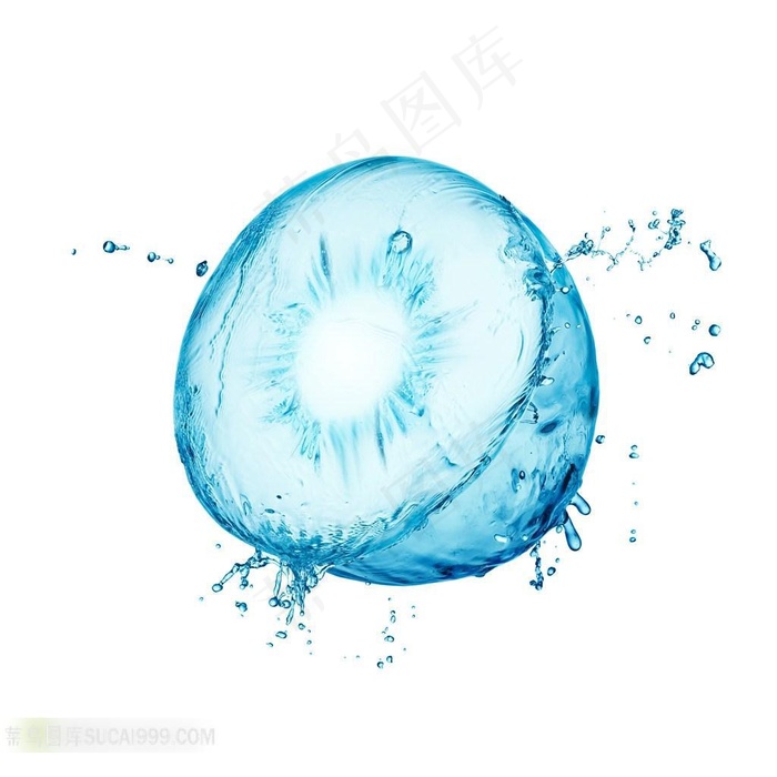 水背景水果插画