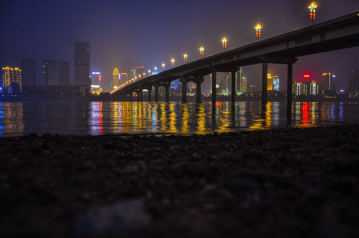 高清唯美城市大桥夜景