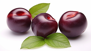 紫皮李子水果摄影图
