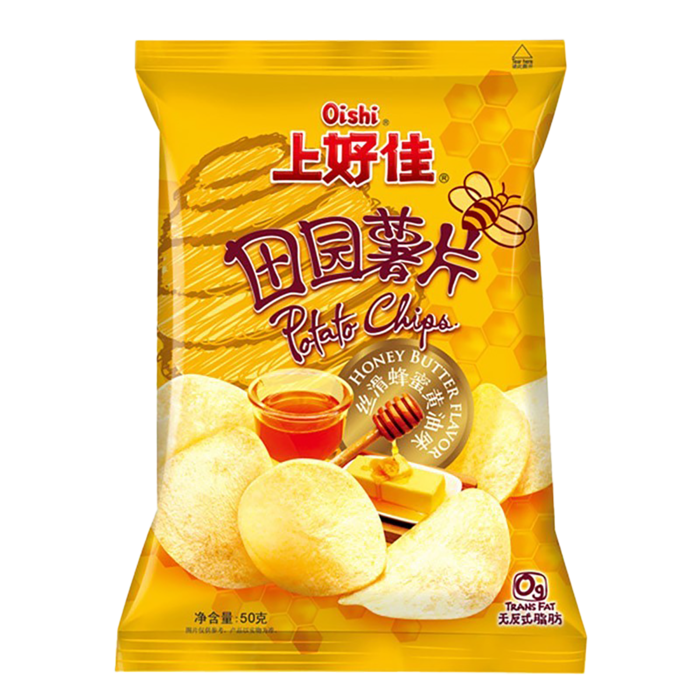 上好佳田园薯片蜂蜜黄油味小吃超市商品白底图免抠实物摄影png格式图片透明底