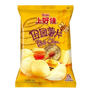 上好佳田园薯片蜂蜜黄油味小吃超市商品白底图免抠实物摄影png格式图片透明底