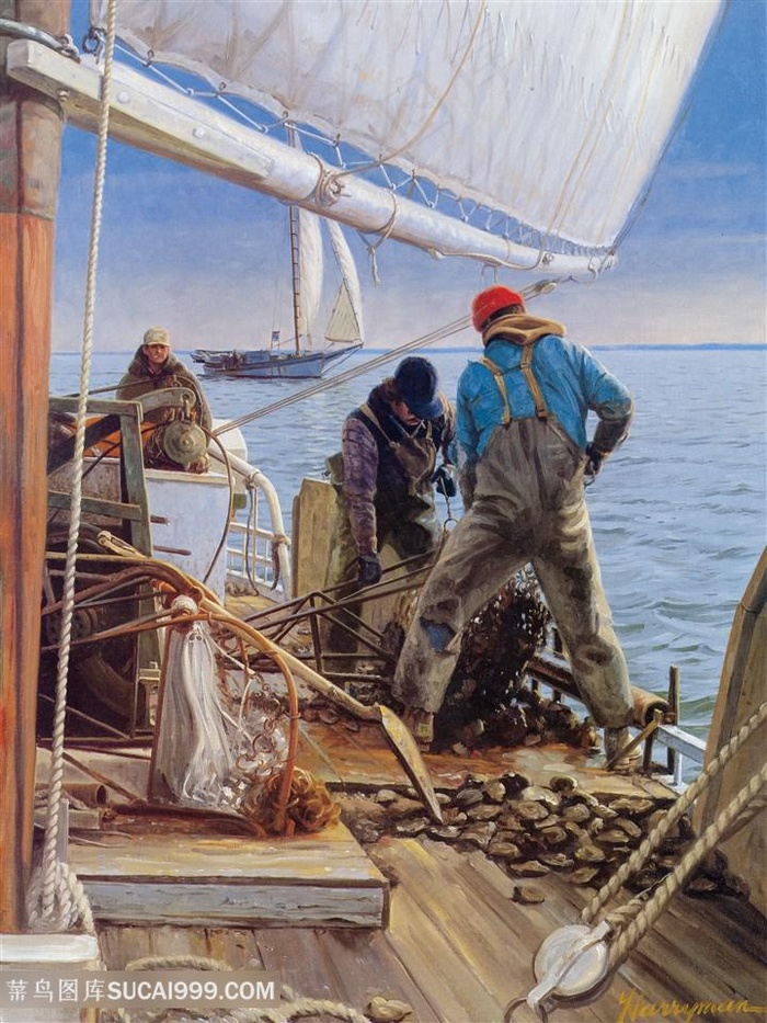 渔船海景风景画装饰画