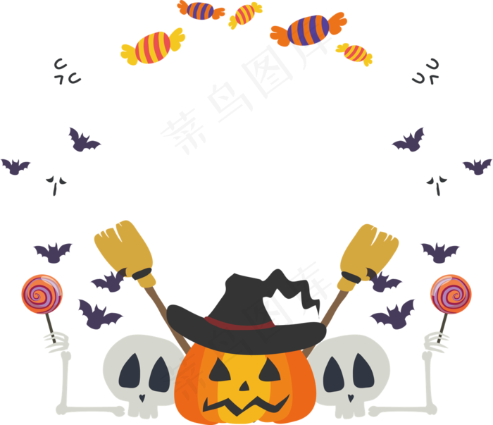 卡通万圣节节日糖果