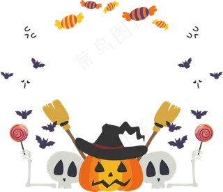 卡通万圣节节日糖果