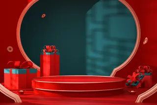 中国风古典背景红色喜庆新年主图背景