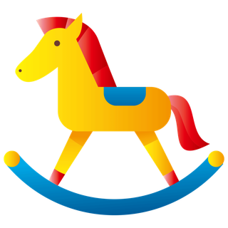 木马玩具剪贴画儿童节幼儿园插画