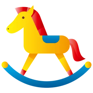 木马玩具剪贴画儿童节幼儿园插画