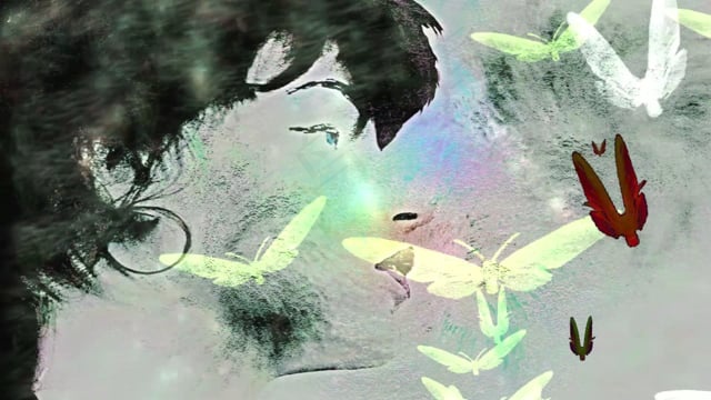 女士, 梦幻的, 浪漫的, 蝴蝶, 数字的, 作曲, 脸