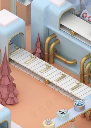 圣诞节3D建模礼品工厂