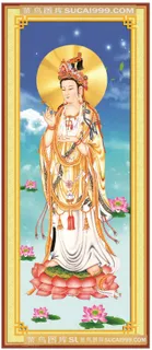 西方三圣挂画素材阿弥陀佛观音菩萨大势至菩萨佛像