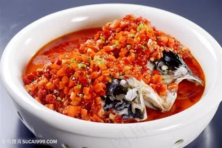 剁椒鱼头传统餐饮美食高清菜谱用图摄影