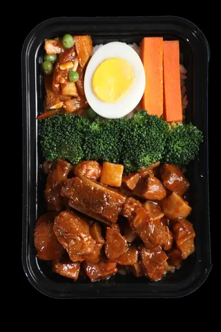 糖醋排骨快餐盖浇饭产品成品高清大图餐盒装夜市小吃免扣