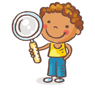 放大镜孩子卡通