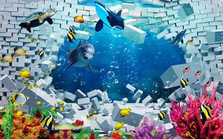 海底世界背景墙 
