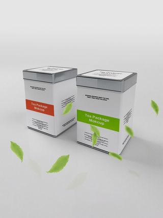 高端品牌茶叶包装盒纸袋智能贴图样机产品效果图展示PSD素材模板