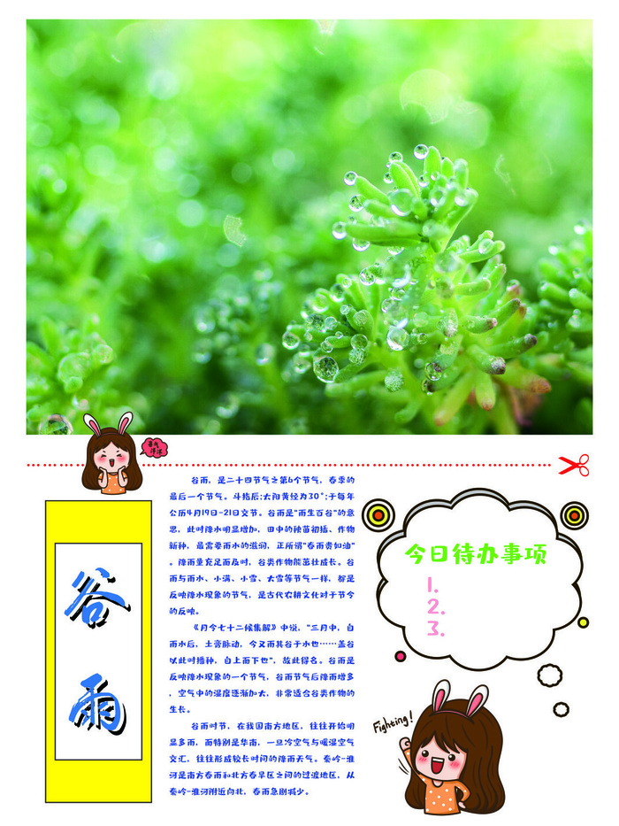 谷雨二十四节气海报设计