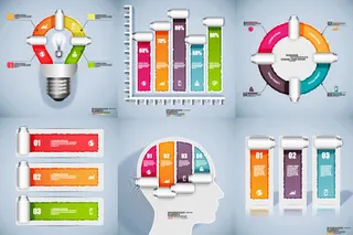 ppt素材3d数据图表模板可视化图形统计标签矢量图标模型ai源文件