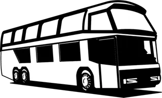 大巴汽车剪影