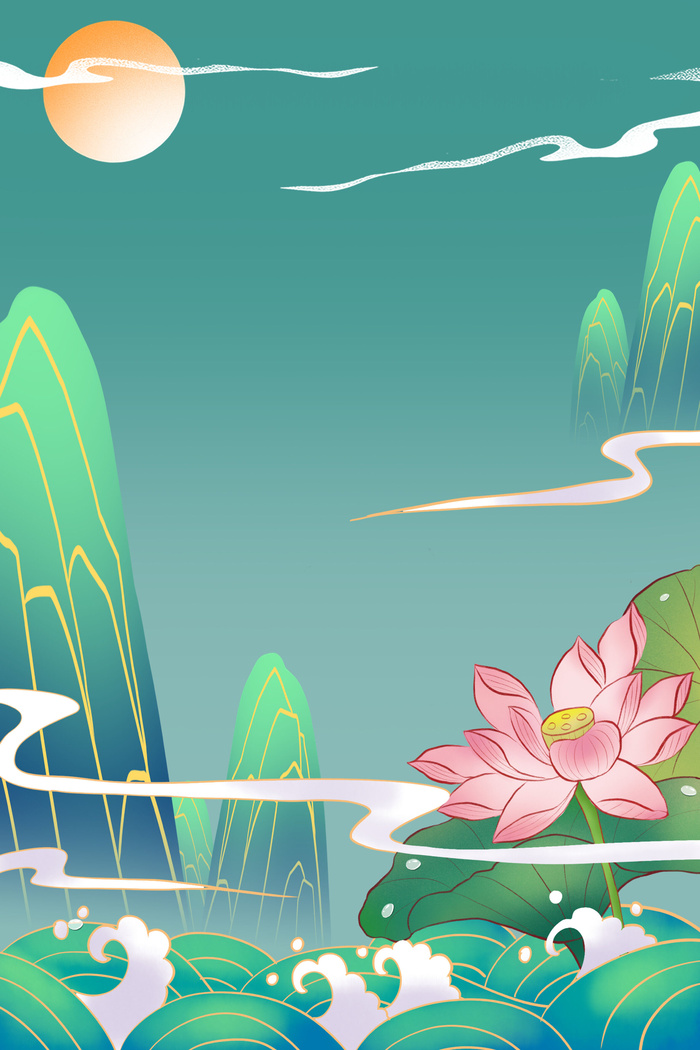 中式古典国潮来袭海报展板宣传背景图PSD设计PS模板素材