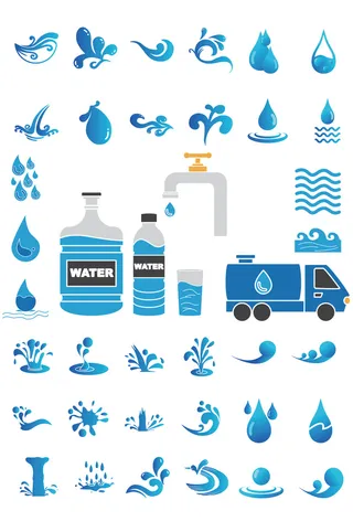 AI矢量水滴水花水元素