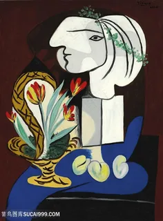 毕加索手绘彩绘艺术人物插画